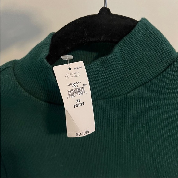 Mockneck mock high neck green teal turtleneck top sleeveless - Picture 4 of 7